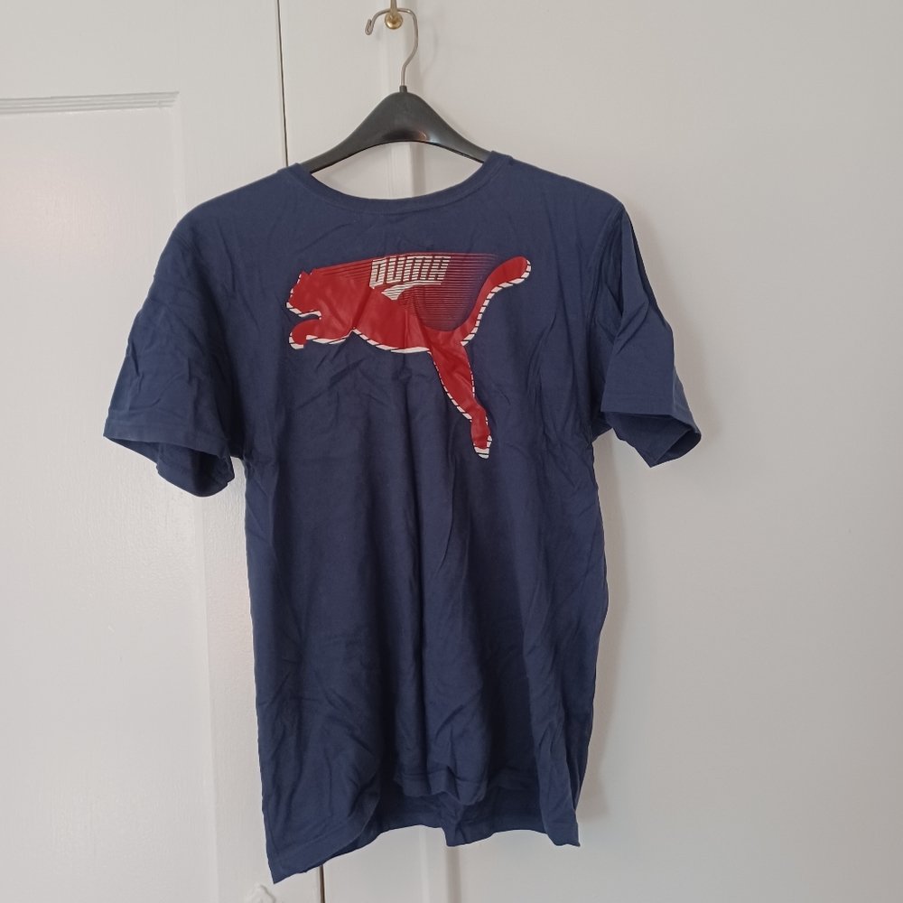 PUMA "Flash Cat" boys teens t shirt in Blue